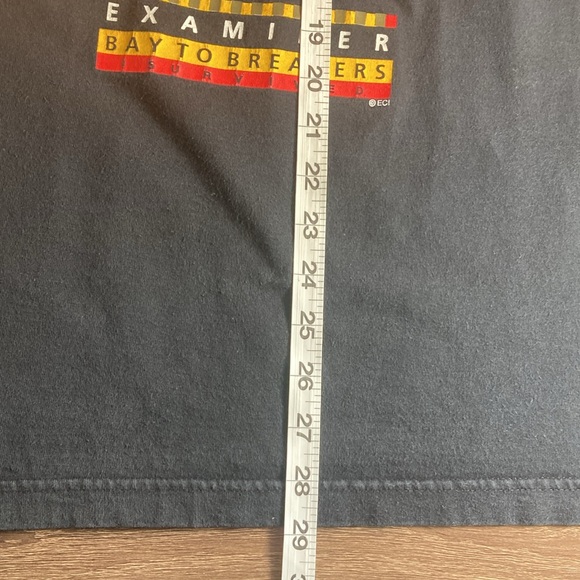 Vintage Examiner Bay To Breakers Shirt Mens XL Black Running Abstract 1996 Tee - Picture 7 of 8